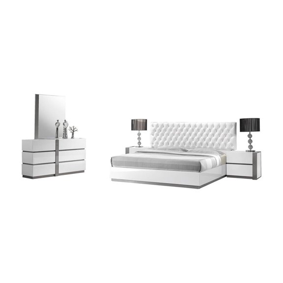 Best Master Seville 5-Piece Engineered Wood Queen Bedroom Set in White