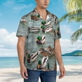 thumbnail image 3 of Fotbe Mallard Ducks Swimming Camisa Hawaiana para Hombre Unisex – Camisa Casual de Verano con Botones de Manga Corta de Algodón y Lino,Large, 3 of 7