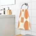 thumbnail image 3 of Yayeee 2 Pack Hand Towels for Bathroom 100% Cotton 16" x 28" Soft Absorbent Kitchen Towel, Orange Geometric Pattern, 3 of 7