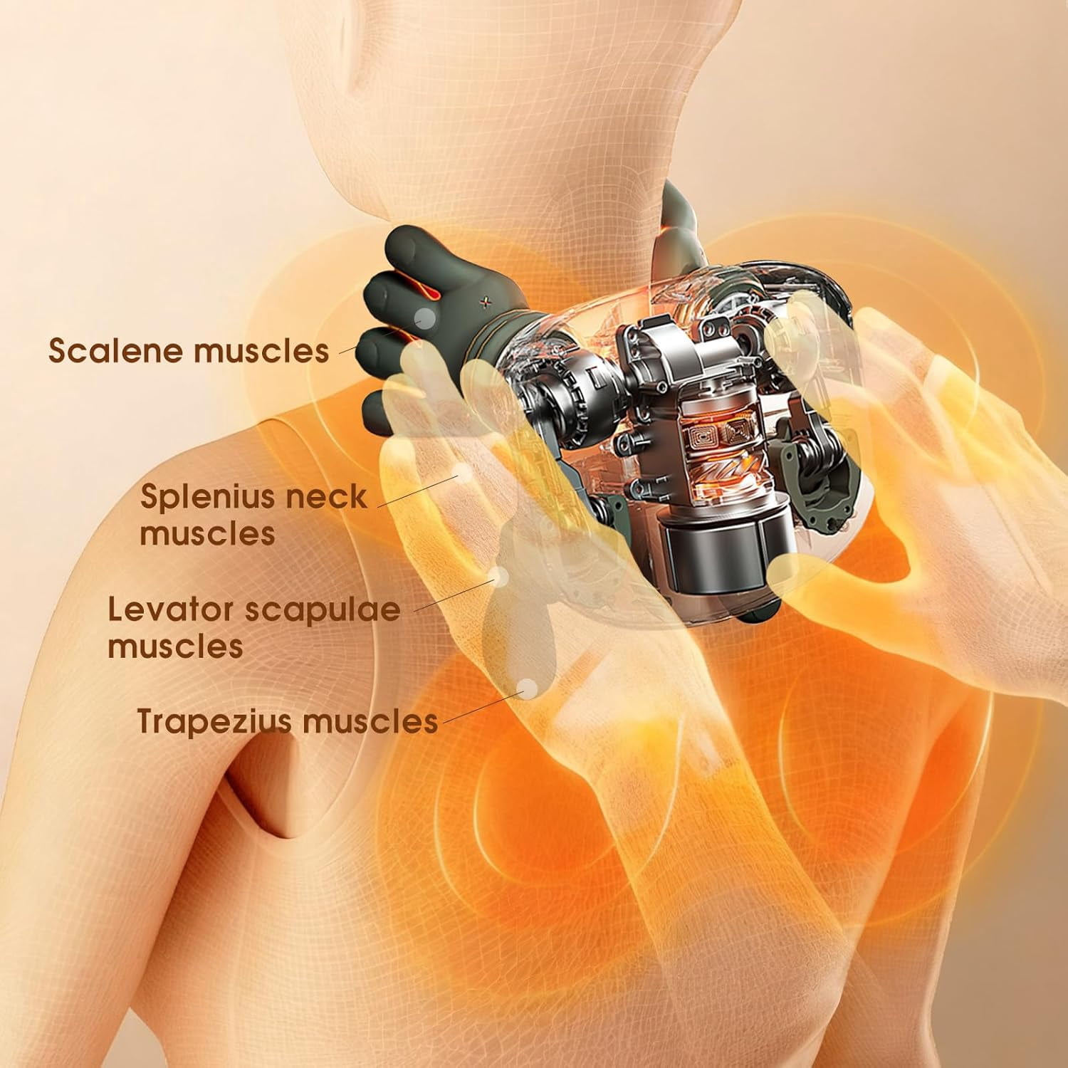 Bionic Neck and Shoulder Massager with Heat, 4D Kneading Massage, Simulated Human Hand Design for Pain Relief and Muscle Relax, Neck Massager Pillow Ideal for Valentines Gift, Green