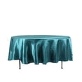 thumbnail image 2 of BalsaCircle 108" Round Satin Tablecloth Peacock Teal Round Table Linen, 2 of 8