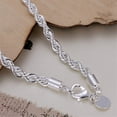 thumbnail image 3 of Pulsera de cuerda trenzada para hombre y mujer, de Plata de Ley 925 de alta calidad, 4MM, joyería de moda, 3 of 4