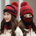 thumbnail image 3 of Womens Winter Warm Knit Beanie Hat Touchscreen Gloves Scarf Mask Set with Fleece Lined Skull Caps Neck Scarves, 3 of 6