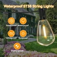 thumbnail image 2 of DAYBETTER ST38 Outdoor String Lights, 48ft Connectable Pitao Lights with 2700K Waterproof Bulbs, Dimmable Hanging Lights for Porch Yard Canopy, 2 of 7