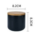 thumbnail image 2 of Ceramic Food Storage Jar, Stackable Kitchen Canisters, Containers with Airtight Seal Wooden Lid for Serving Ground Coffee, Tea, Sugar, Salt and More,black，G187087, 2 of 5