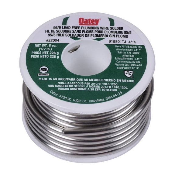 Oatey 8 oz. Lead-Free Plumbing Wire Solder Tin/Antimony 95/5 1 pc.