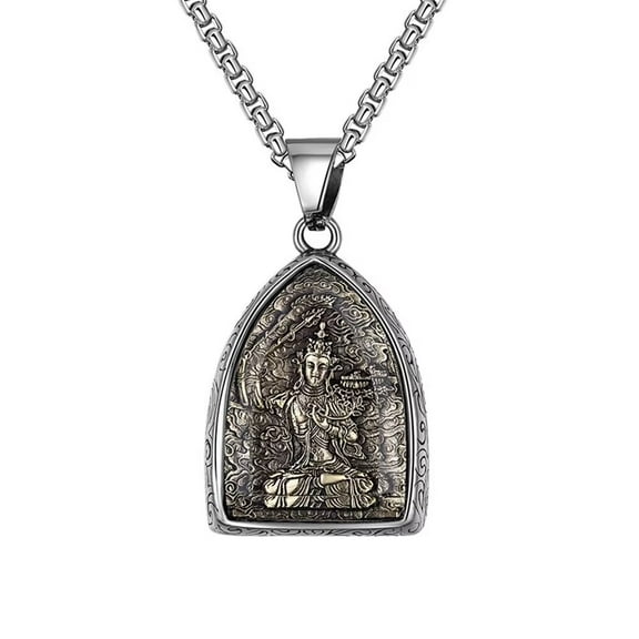 HIJONES Chinese Zodiac Pendant Necklace for Men Women Buddha Card Vintage Lucky Chain Jewelry Style 4