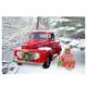 thumbnail image 5 of Fondo de Navidad, tela para Año Nuevo, camión rojo vintage para niños, estudio fotográfico, tela para fotografía, J, 5 of 8
