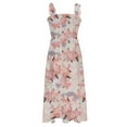 thumbnail image 5 of up to 60% off Gifts Wycnly Maxi Dresses for Women Sleeveless Square Neck Floral Print Summer Long Dress Beach Boho Elastic Waist Flowy Swing Strap Chiffon Dresses Pink XL, 5 of 7