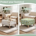 thumbnail image 6 of Xoenoiee Lemon Flower Leaves Print Ottoman Covers Square, Stretch Ottoman Slipcover Washable Footstool Slipcover Pouffe Cover, Furniture Protector for Sofa Storage, L, 6 of 7