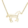 thumbnail image 1 of Name Customized Necklace Personalized Stainless Steel Name Necklace with Horse Choker Jewelry for Wome, 1 of 5