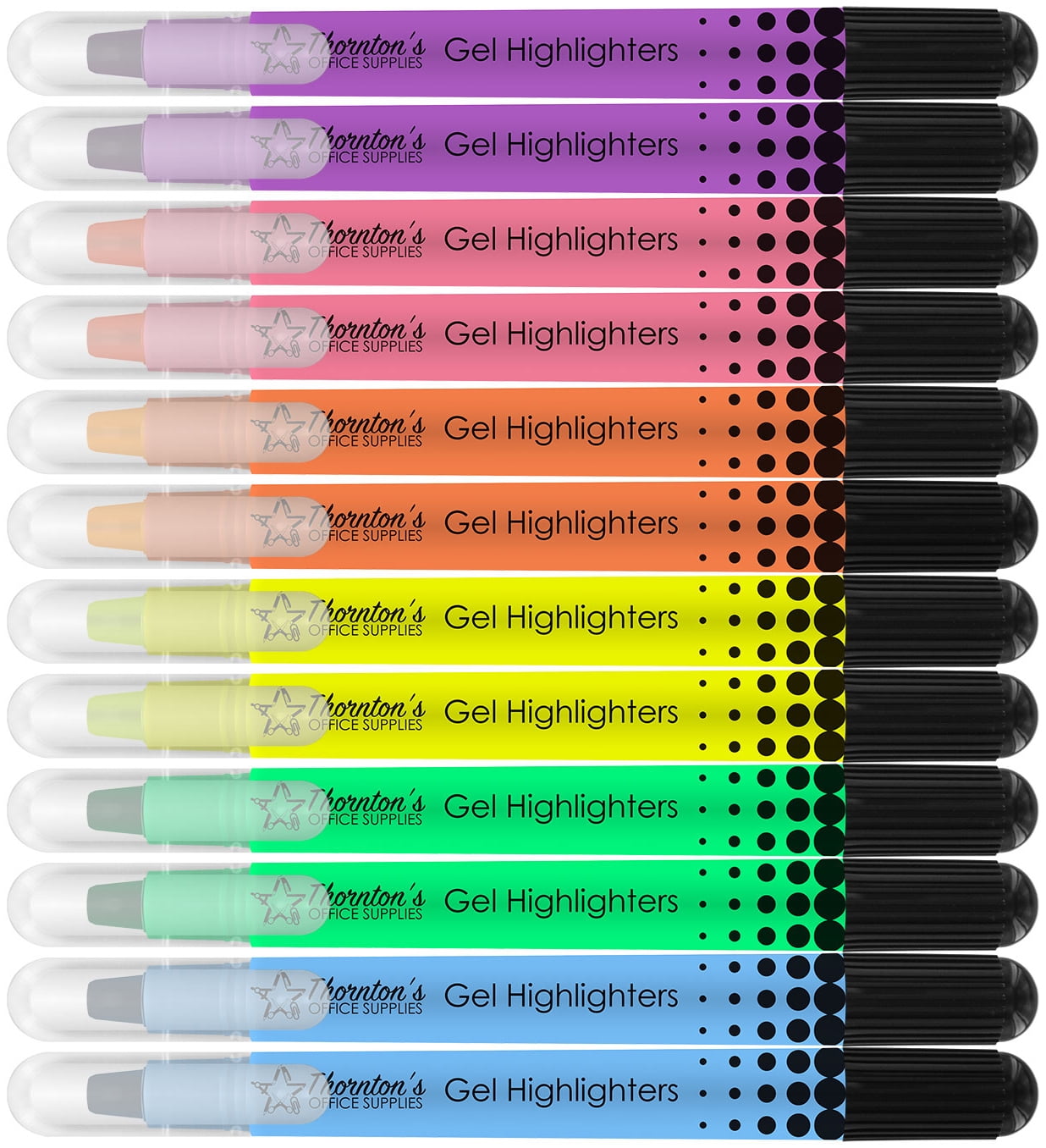 TwistRetractable Gel Highlighters 12/PkgAssorted