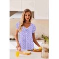 thumbnail image 2 of Ekouaer Nightgowns for Women Short Sleeve Night Gown Comfy Sleep Shirt Soft Sleep Dress Pleated Sleepwear, 2 of 6