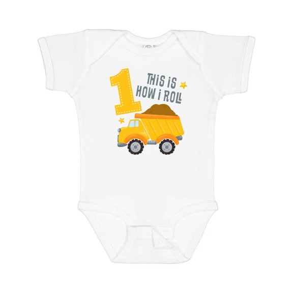 Inktastic Dump Truck 1st Birthday Boys or Girls Baby Bodysuit