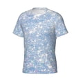 thumbnail image 5 of Qekee White Bule Glitter Classic Fit T-Shirt Men's Shirt Men's Tight Short Sleeves for Exercise, Running, Mountaineering - White Bule Glitter, 5 of 9