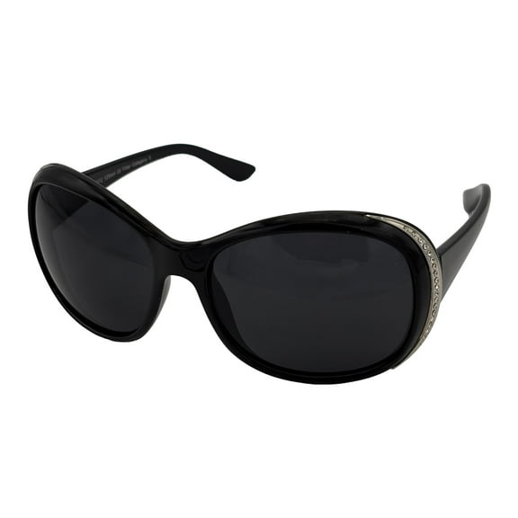 Esprit Womens Sunglass Black / Crystal Stone Front, Oval Plastic 19372 538