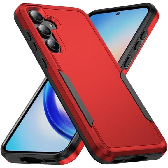 Case for Samsung Galaxy A56 A36 A26 A16 A06 A55 A15 A35 5G A54 A14 A24 A53 A05S Heavy Duty Rugged Protective Shockproof Cover,Red Black,for Galaxy A15 5G