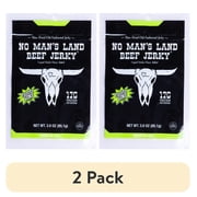 (2 pack) No Man’s Land Fajita Lime Beef Jerky, 3 oz Bag – 17g Protein per Serving, Citrus-Savory Jerky Snack