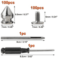 thumbnail image 4 of 200 Pack Spikes and Studs 9.5MM Spikes for Clothing Metal Studs Rivets for Leather Punk Spikes Accessories Screw Back, 4 of 5