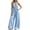 Blue, variant on Avolia Women's French Style Sleeveless Jumpsuit Elegant Neckline Romper Casual Wide Leg Wear
