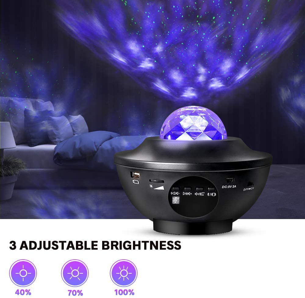 RENUS Star Projector Galaxy Light Projector 3 in 1 Music Sound Activated Night Lights Projector with Remote Control Sky Light for Bedroom Ceiling,White