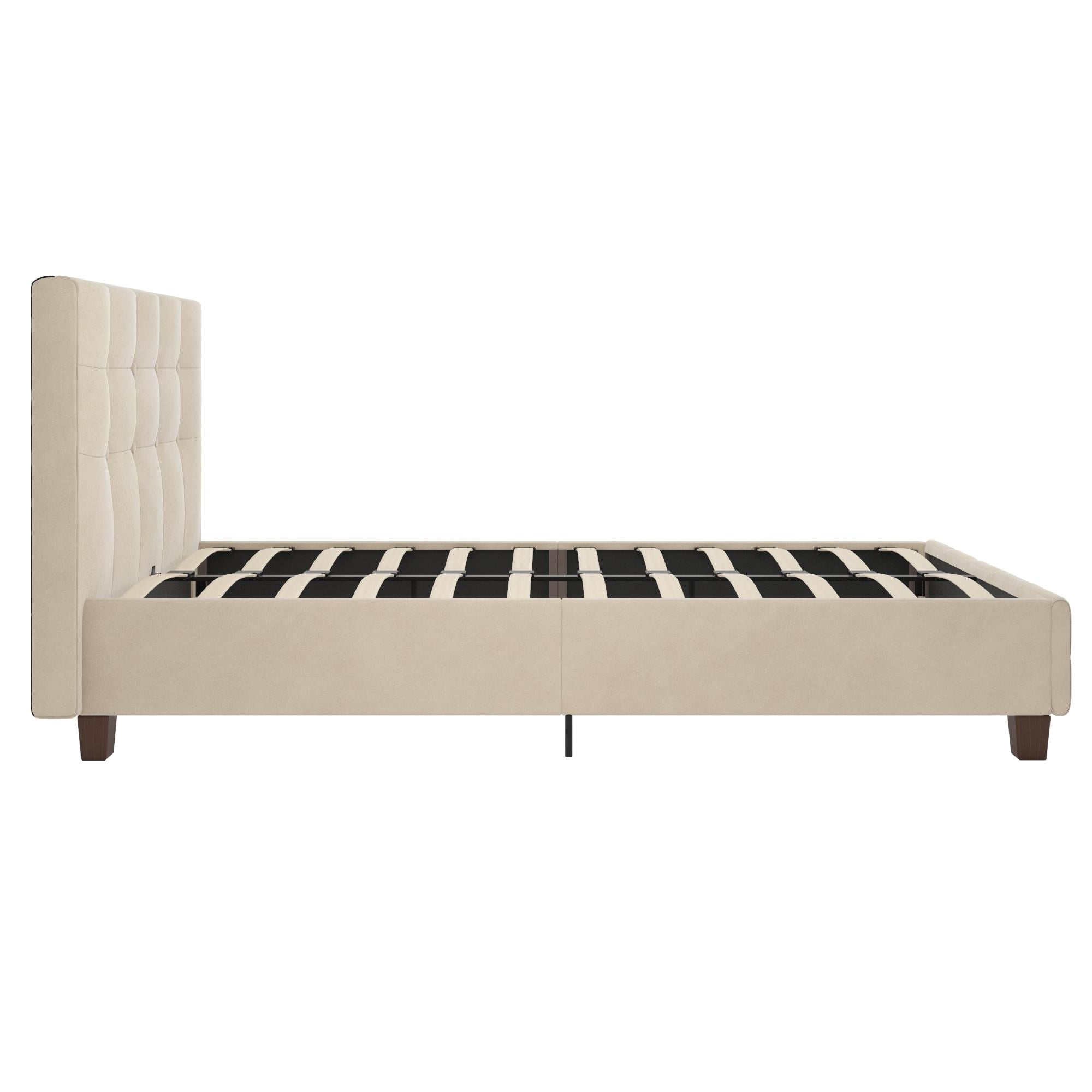 DHP Rose Upholstered Bed, Ivory Velvet, Twin - Walmart.com