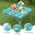 thumbnail image 4 of Turquoise Christmas Tree Pattern Square Fitted Tablecloth with Elastic Edge,Square Table Cover,Washable Elastic Table Cover for Home Kitchen Party Decor 36"x36", 4 of 6