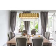 Elegant Lighting Willow 36 Rectangular Chandelier in Satin Gold
