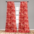thumbnail image 4 of Ambesonne Floral Romance Curtains, Romantic Roses Bloom, Pair of 28"x63", Dark Coral Salmon and Scarlet, 4 of 5