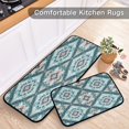 thumbnail image 5 of 2-Piece Kitchen Rugs Set Non-Slip Mats Carpet Floor for Kitchen, Bathroom (19.7"x27.6" & 19.7"x47.2") Pastel Blue Shape Pattern, 5 of 7
