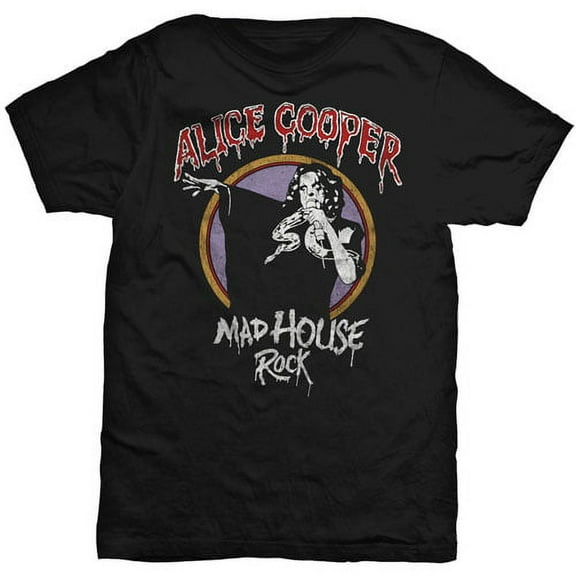 Men's Alice Cooper Mad House Rock T-shirt Small Black