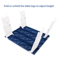 thumbnail image 4 of Beach Table for Sand Foldable Portable Height Adjustable Folding Side Table Desk for Camping Picnic BBQ with Carry Bag, White Blue, 4 of 7