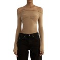 thumbnail image 1 of xiaxaixu Women Romper, Long Sleeve Off Shoulder See Through Solid Color Spring Summer Bodysuit Jumpsuit, 1 of 7