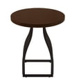 thumbnail image 3 of Mesa decorativa Benjara Tior, superficie redonda de madera laminada de 20 pulgadas, base de metal, marrón y negro, 3 of 5