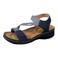 thumbnail image 6 of Women's Sandals Comfy Arch Support Orthopedic Walking Shoes Hook and Loop Open Toe Strappy Slingback Beach Shoes Blue Size 5.5, 6 of 6