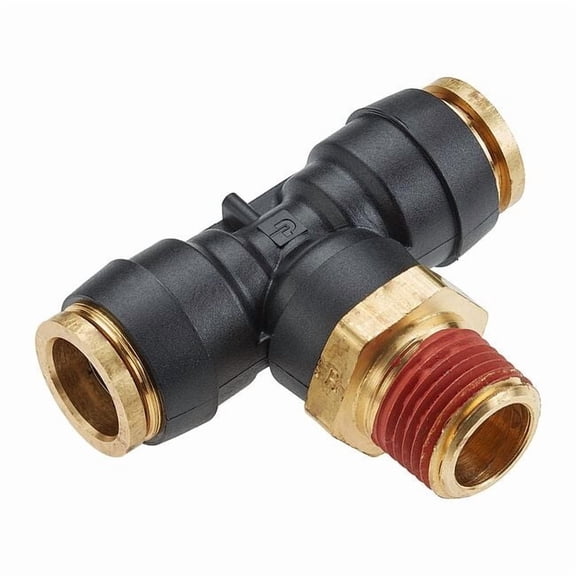 Legris Push-Fit Tee Fitting,Black,1.3125 in L VS372PTCR-6-4