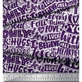 thumbnail image 2 of Soimoi Purple Cotton Jersey Fabric Just Love Forever Text Fabric Prints By Yard 58 Inch Wide, 2 of 3