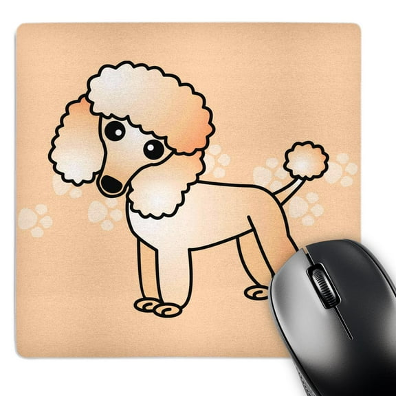 3dRose, Cute Apricot Poodle Paw Print Background, MousePad