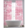 thumbnail image 4 of Pink Coastal Sheer Curtains 96 Inch Length 2 Panels Set, Summer Ocean Waves Ombre Sea Starfish Voile Window Treatment Semi Sheer Long Curtains Drapes for Bedroom/Living Room/Kitchen 52"x96"x2, 4 of 7