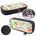 thumbnail image 4 of Lsque Summer Animal Printed Big Capacity PU Leather Pencil Case Large Pencil Pouch Stationery Pen Bag Pencil Holder for Teen, 4 of 6