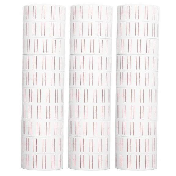 30 Rolls 15000Pcs Labels Price Stickers White Pricemarker Stickers Plus Single Row Tag Paper For Mx5500 Gun Labeller 21X12mm For Pricing Or Marking Products
