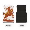 thumbnail image 2 of Balery Vintage Cowboy On A Bronco Horse Juego de 4 Alfombrillas para Auto, Revestimientos de Caucho Resistente, Diseño Antideslizante, 2 of 7