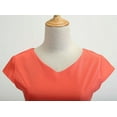 thumbnail image 5 of Bigersell Party Midi Dresses Deals Female V-Neck Short Sleeve Knee Length Cocktail Dress Style D-94 Ladies Dress Regular Summer Dresses , Watermelon Red L, 5 of 8