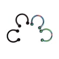 thumbnail image 3 of Gymnture 2 Pair of Stainless Steel Horseshoe Bar Nose Ring Septum Circular Barbell Tragus Earrings (Rainbow+Black), 3 of 4