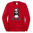thumbnail image 2 of Wild Bobby Jesus: Ill Be Back Inspirational/Christian Men Long Sleeve Shirt, Red, Large, 2 of 5