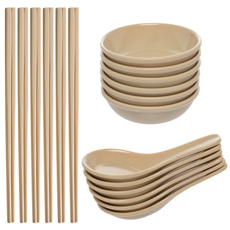 - Zak! (24 Piece) Asian Reusable Chopsticks BPA-Free Plastic Utensils Set With Reusable Chopsticks, Soup Spoons For Wonton Pho & Ramen, & Small Bowl Dishes For Dipping Sauces Like Soy & Wasabi