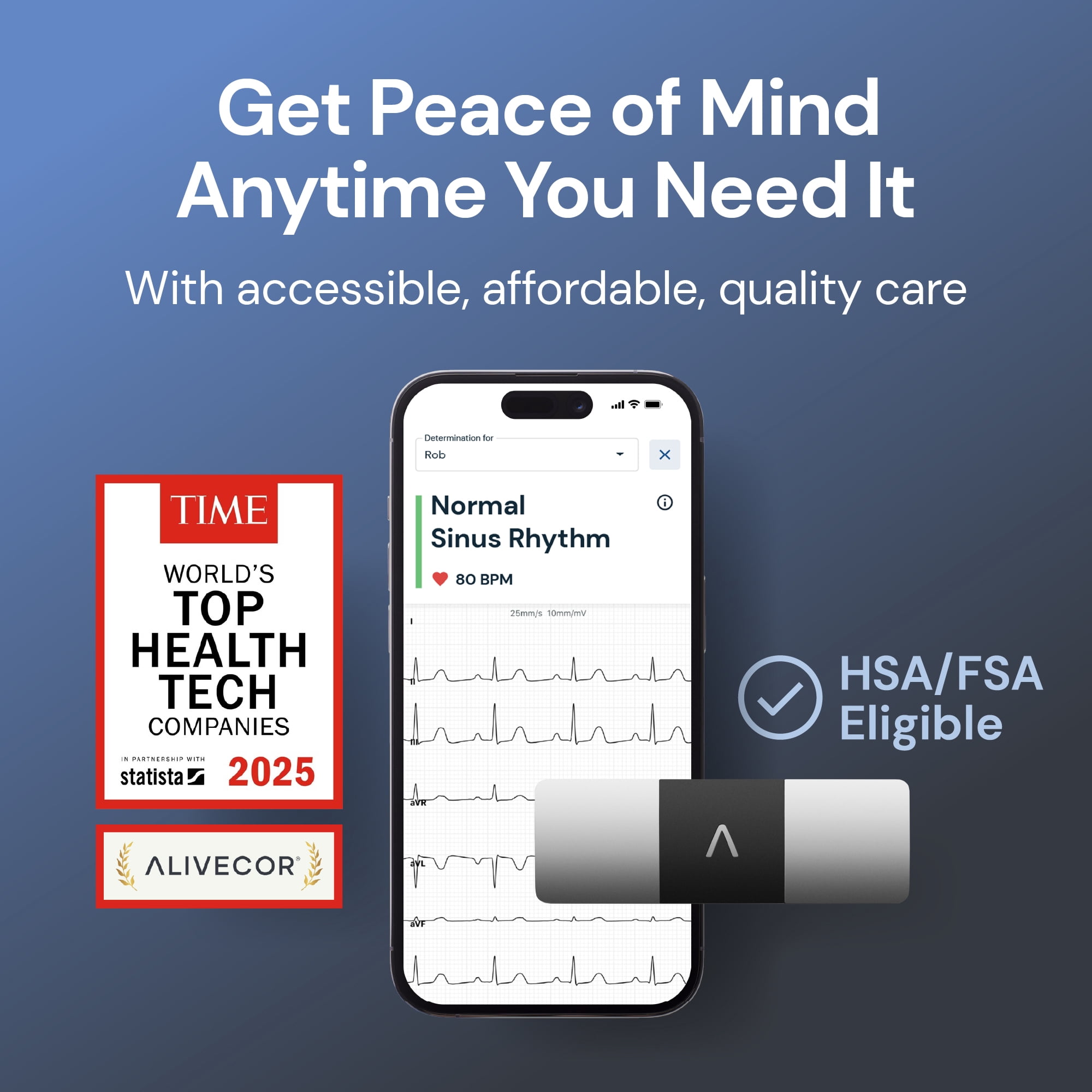 KardiaMobile 6L EKG Heart Monitor, 6-Lead Medical Grade EKG, Displays EKG on Smartphone in 30 seconds, No Subscription Needed, FSA and HSA eligible