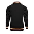 thumbnail image 4 of Siilsaa Black Jacket Long Sleev Shirt Jacket Zip Up Coat with Pocket Black,S, 4 of 5