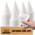 thumbnail image 1 of Vasos cónicos desechables Smygoods de papel blanco de 130 ml (paquete de 200), 1 of 8