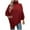 Wine, variant on cfhntfmh Womens Turtleneck Oversized Knit Sweater 3/4 Sleeve Asymmetric Hem Fall Winter Sweaters Casual Pullover（Wine,X-Large)